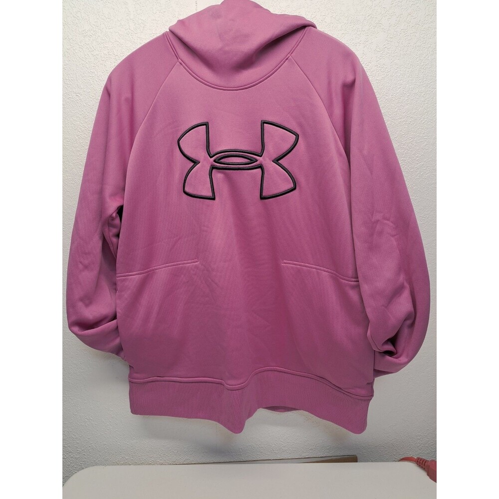 Under Armour Women's Cold Gear Mock Neck Loose Purple Hoodie Size L - Picture 2 of 5